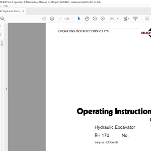 CAT Bucyrus RH 170 Hydraulic Excavator Operating Instruction Manual 3725031 - PDF DOWNLOAD