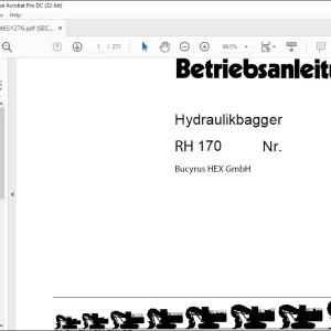 CAT Bucyrus RH 170 Hydraulikbagger BETRIEBSANLEITUNG BI651276 - PDF DOWNLOAD (GERMAN)