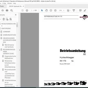 CAT Bucyrus RH 170 Hydraulikbagger Betriebsaneitung 3657650 PDF DOWNLOAD (German)