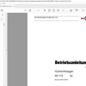 CAT Bucyrus RH 170 Hydraulikbagger Betriebsanleitung 2441635 - PDF DOWNLOAD (German)