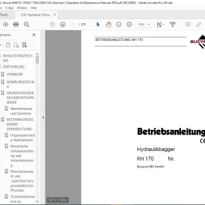 CAT Bucyrus RH 170 Hydraulikbagger Betriebsanleitung 3663900 PDF DOWNLOAD (GERMAN)