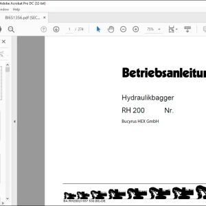 CAT Bucyrus RH 200 BETRIEBSANLEITUNG BI651356 - PDF DOWNLOAD (German)