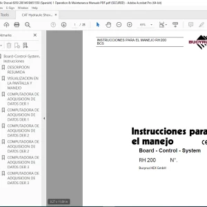 CAT Bucyrus RH 200 Board-Control-System Instrucciones para el manejo 3725015 PDF DOWNLOAD (SPANISH)