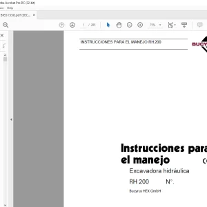 CAT Bucyrus RH 200 Excavadora hidráulica INSTRUCCIONES PARA EL MANEJO MANUAL BI651558 - PDF DOWNLOAD (Spanish)