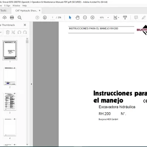 CAT Bucyrus RH 200 Excavadora hidráulica Instrucciones para el manejo 3657530 PDF DOWNLOAD (SPANISH)