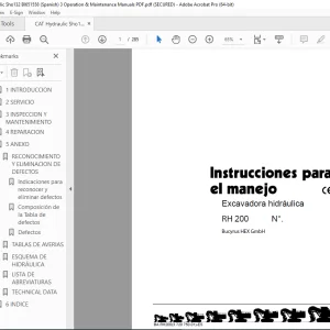 CAT Bucyrus RH 200 Excavadora hidráulica Instrucciones para el manejo 3720750 PDF DOWNLOAD (SPANISH)
