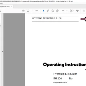 CAT Bucyrus RH 200 Hydraulic Excavator Operating Instruction Manual 3657530 - PDF DOWNLOAD