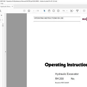 CAT Bucyrus RH 200 Hydraulic Excavator Operating Instruction Manual 3666410 - PDF DOWNLOAD