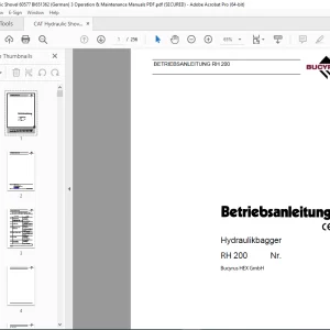CAT Bucyrus RH 200 Hydraulikbagger Betriebsanleitung 2804800 PDF DOWNLOAD (GERMAN)