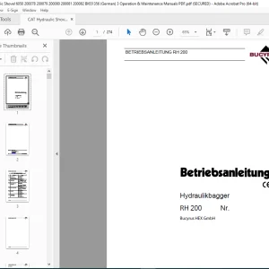 CAT Bucyrus RH 200 Hydraulikbagger Betriebsanleitung 3657530 PDF DOWNLOAD (GERMAN)