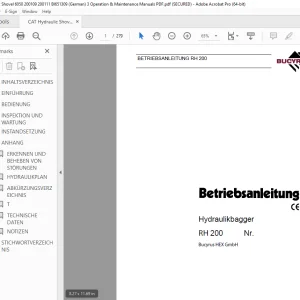 CAT Bucyrus RH 200 Hydraulikbagger Betriebsanleitung 3666790 PDF DOWNLOAD (GERMAN)