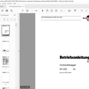 CAT Bucyrus RH 200 Hydraulikbagger Betriebsanleitung 3668140 PDF DOWNLOAD (GERMAN)