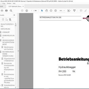 CAT Bucyrus RH 200 Hydraulikbagger Betriebsanleitung 3668880 PDF DOWNLOAD (GERMAN)