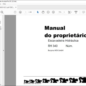 CAT Bucyrus RH 340 Escavadeira Hidráulica MANUAL DO PROPRIETÁRIO  - PDF DOWNLOAD (Portuguese)
