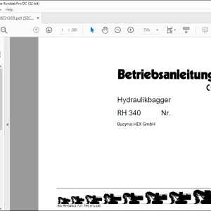 CAT Bucyrus RH 340 Hydraulikbagger BETRIEBSANLEITUNG BI651269 - PDF DOWNLOAD (German)