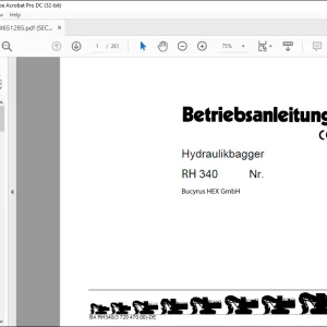 CAT Bucyrus RH 340 Hydraulikbagger BETRIEBSANLEITUNG BI651285 - PDF DOWNLOAD (GERMAN)