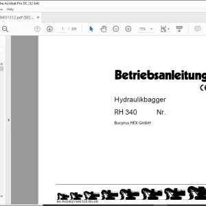 CAT Bucyrus RH 340 Hydraulikbagger BETRIEBSANLEITUNG BI651312 - PDF DOWNLOAD (German)