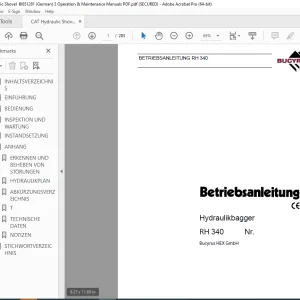 CAT Bucyrus RH 340 Hydraulikbagger Betriebsanleitung 3720710 PDF DOWNLOAD (GERMAN)