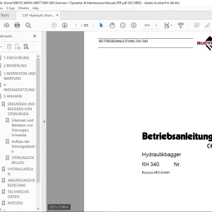 CAT Bucyrus RH 340 Hydraulikbagger Betriebsanleitung 3721790 PDF DOWNLOAD (GERMAN)