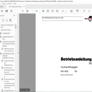 CAT Bucyrus RH 400 Hydraulikbagger Betriebsanleitung 3659450 PDF DOWNLOAD (GERMAN)