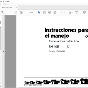 CAT Bucyrus RH 40E Excavadora hidráulica INSTRUCCIONES PARA EL MANEJO Manual BI651552 - PDF DOWNLOAD (Spanish)