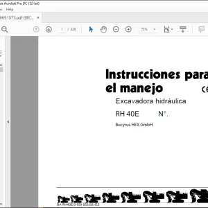 CAT Bucyrus RH 40E Excavadora hidráulica INSTRUCCIONES PARA EL MANEJO Manual BI651573 - PDF DOWNLOAD (Spanish)