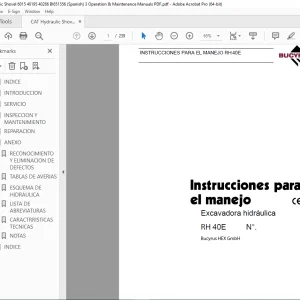 CAT Bucyrus RH 40E Excavadora hidráulica Instrucciones para el manejo 3720840 PDF DOWNLOAD ( SPANISH)