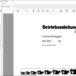 CAT Bucyrus RH 40E Hydraulikbagger BETRIEBSANLEITUNG BI651259 - PDF DOWNLOAD (German)