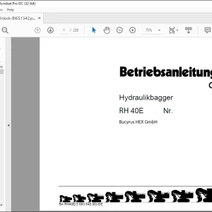 CAT Bucyrus RH 40E Hydraulikbagger BETRIEBSANLEITUNG BI651342 - PDF DOWNLOAD (GERMAN)