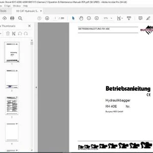 CAT Bucyrus RH 40E Hydraulikbagger Betriebsanleitung 2486214 PDF DOWNLOAD (German)