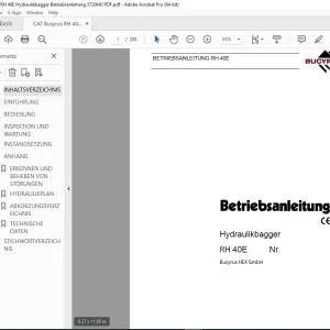 CAT Bucyrus RH 40E Hydraulikbagger Betriebsanleitung 3720840 PDF DOWNLOAD (GERMAN)