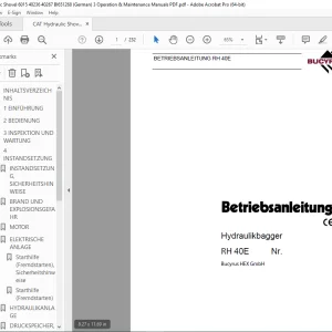 CAT Bucyrus RH 40E Hydraulikbagger Betriebsanleitung 3721980 PDF DOWNLOAD (GERMAN)