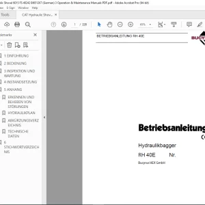CAT Bucyrus RH 40E Hydraulikbagger Betriebsanleitung 3721980 PDF DOWNLOAD (GERMAN)
