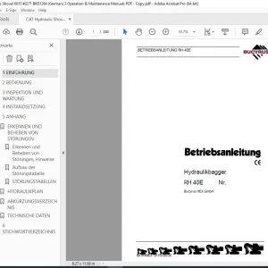 CAT Bucyrus RH 40E Hydraulikbagger Betriebsanleitung PDF DOWNLOAD (German)