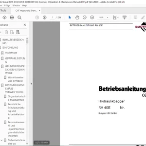 CAT Bucyrus RH 40E Hydraulikbagger Betriebsanleitung PDF DOWNLOAD (GERMAN)