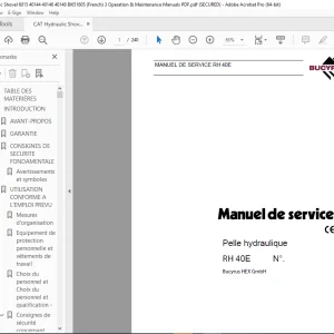 CAT Bucyrus RH 40E Pelle hydraulique Manuel de service 3663570 PDF DOWNLOAD (FRENCH)