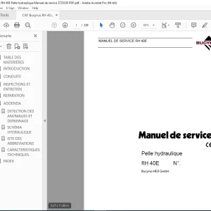 CAT Bucyrus RH 40E Pelle hydraulique Manuel de service 3720330 PDF DOWNLOAD (FRENCH)