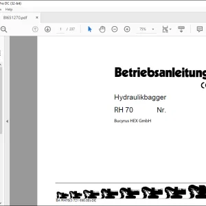 CAT Bucyrus RH 70 Hydraulikbagger BETRIEBSANLEITUNG BI651270 - PDF DOWNLOAD (German)