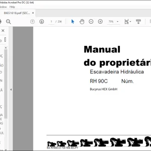 CAT Bucyrus RH 90C Escavadeira Hidráulica MANUAL DO PROPRIETÁRIO BI651618 - PDF DOWNLOAD (Portuguese)
