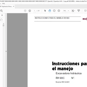 CAT Bucyrus RH 90C Excavadora hidráulica Instrucciones Para el Manejo 3666340 - PDF DOWNLOAD (Spanish)