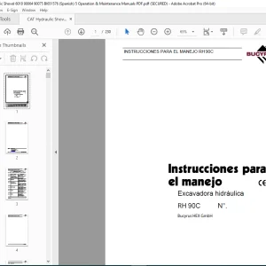 CAT Bucyrus RH 90C Excavadora hidráulica Instrucciones para el manejo 3657180 PDF DOWNLOAD (SPANISH)