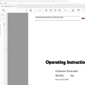 CAT Bucyrus RH 90C Hydraulic Excavator Operating Instruction Manual 3657130 - PDF DOWNLOAD