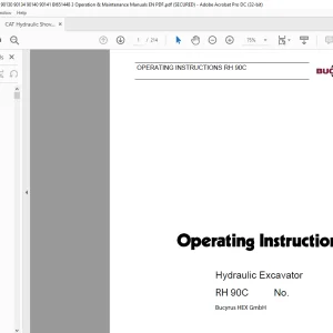 CAT Bucyrus RH 90C Hydraulic Excavator Operating Instruction Manual 3720760 - PDF DOWNLOAD