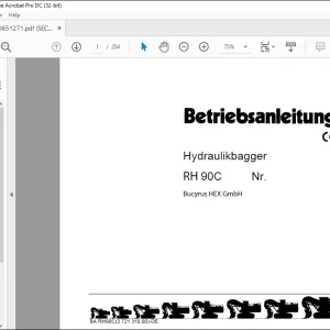 CAT Bucyrus RH 90C Hydraulikbagger BETRIEBSANLEITUNG BI651271 - PDF DOWNLOAD (German)