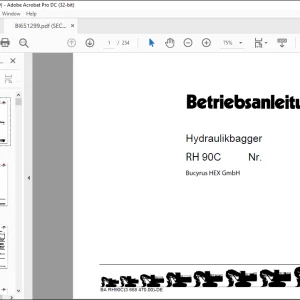 CAT Bucyrus RH 90C Hydraulikbagger BETRIEBSANLEITUNG BI651299 - PDF DOWNLOAD (GERMAN)