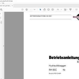 CAT Bucyrus RH 90C Hydraulikbagger BETRIEBSANLEITUNG BI651357  - PDF DOWNLOAD (GERMAN)