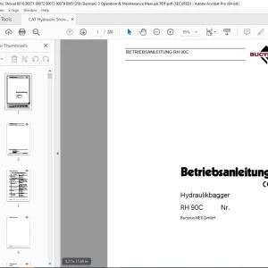 CAT Bucyrus RH 90C Hydraulikbagger Betriebsanleitung 3657130 PDF  DOWNLOAD (GERMAN)