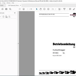 CAT Bucyrus RH 90C Hydraulikbagger Betriebsanleitung 3657170 PDF DOWNLOAD (German)