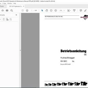 CAT Bucyrus RH 90C Hydraulikbagger Betriebsanleitung 3657170 PDF DOWNLOAD (German)