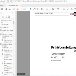 CAT Bucyrus RH 90C Hydraulikbagger Betriebsanleitung 3663740 PDF DOWNLOAD (GERMAN)